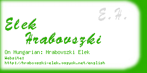 elek hrabovszki business card